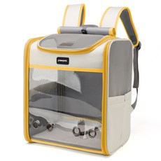 둥둥펫 寵物透明後背包, 黃色