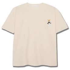 일루소 남녀공용 로고 유니버스 베어 아이스 분또 오버핏 반팔 티셔츠