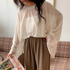 보리맘 유라 여름 시스루 니트 티셔츠 빅사이즈 임부복 La874