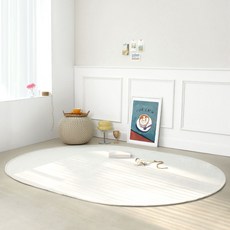 레시앙뜨 크리미 타원형 러그