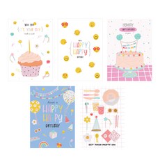 indi.k 杯子蛋糕派對 5款 x 2入套組, 混合色, 1套