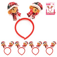 PARTYSHOW 可愛聖誕小熊髮箍, 5個, 混色