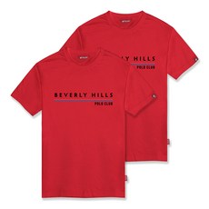 비버리힐스폴로클럽 남녀공용 투 라인 라운드 통기성 반팔 티셔츠 CPS9T21 2종 세트