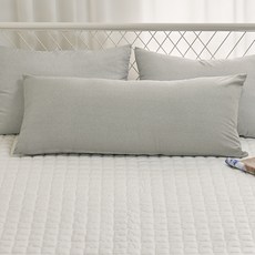 gbedding 奶油乳酪 長抱枕 枕套 + 枕芯, 灰色