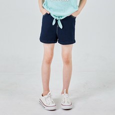 SPOON 女童高腰反摺牛仔褲