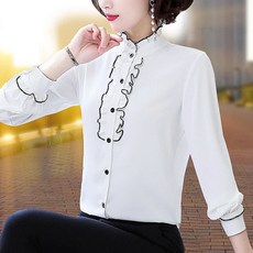 Dubeom 女款蕾絲長袖襯衫