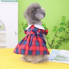 Coco studio 寵物倫敦格紋連身裙, 1個, 紅色