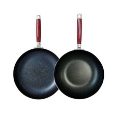 모던 프리미엄 프라이팬 2종세트, 와인 + 스톤마블, 프라이팬 28cm + 궁중팬 28cm