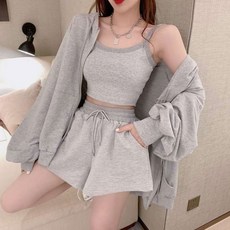 TheSirup 女款 Muriel 無袖背心 + 長袖拉鍊外套 + 短褲套裝