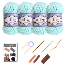 마마니트 벨루토실 4볼 목도리 DIY 세트, 1세트, 19민트