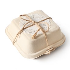 Picnic&Package紙漿便當盒 牛皮紙 3號 10入+餐巾紙 10入+麻繩 6m, 10入