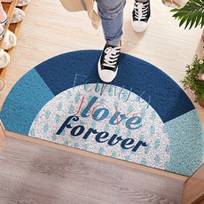 撞色半圓形字母PVC線圈地墊, 03, 1個