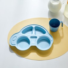 Modern House 幼兒用竹製餐盤+杯子組, 車, 盤子+杯子, 1組
