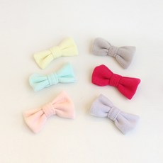 HARAROI 女童棉花糖針織蝴蝶結髮夾6件組