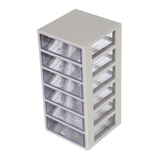 하라데코 6단 슬림 미니 정리함 대, 그레이