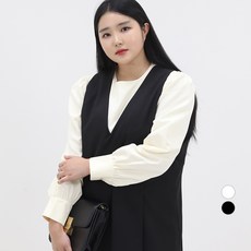 102102 여성용 피치 퍼프 블라우스