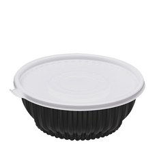 Daesung Enterprise 模壓麵條容器 + 蓋子套組黑色小號 196mm, 1組, 50組