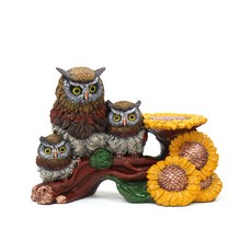 向日葵貓頭鷹置物架裝飾模型 katl017, 混合顏色