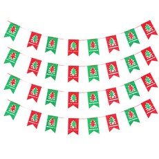 LivingDA 毛氈樹吊飾花環 4入, 紅色, 綠色