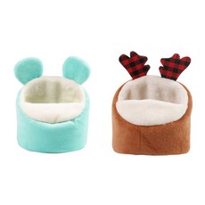 Carno 卡諾 倉鼠溫暖迷你躲藏處2件組, 1套, 薄荷色 + 棕色