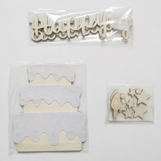 Selene 蛋糕派對貼紙橫幅 + 生日刻字套組, 白色的