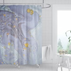 MarketA 金色大理石紋浴室浴簾 TYPE13 200 x 200 cm, 1個