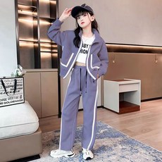 빠빠야네 여아용 겨울 라인 하이넥 집업 기모 상하 보온 바지 세트