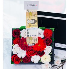 香皂花吐錢花盒 錢錢快出來吧, 大理花 紅色, 1個