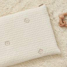 lolbaby 嬰幼兒用3D網眼刺繡絎縫低枕, 小白狼