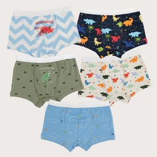 peach apple 男童恐龍圖案四角褲5件組