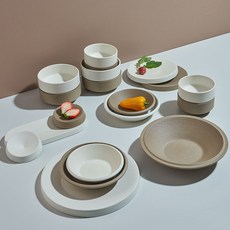 L'assiette Dillo 4人份餐具19件組, 1套, 冬季白, 秋季棕, 9種