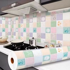 Sunbit Kitchen 防水廚房壁貼 花卉磁磚, 1個