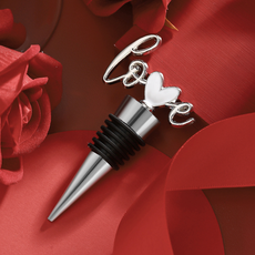 微笑情人節 LOVE 紅酒塞, 銀白色, 1個