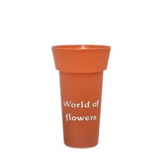 마크하스 꽃꽂이용 라운드 화분 소형, 브라운, 1개