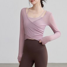 더시럽 여성용 메시 커버 스포츠 브라캡 나시 피트니스 요가 티셔츠