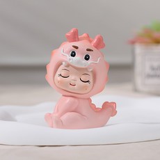 Homeflow 可愛蛇年龍年寶寶家居裝飾公仔擺飾品, 粉紅龍