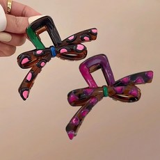 BBMUA 獨特圓點大蝴蝶結抓夾 2件組 HR1694