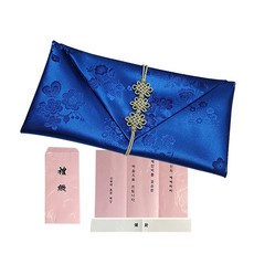 油性現金禮金袋 袋型結繩包袱+高級禮金信封, 靛青, 1張