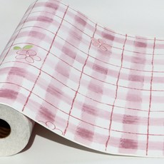 DECOMI 重點壁貼 MPS-35, 蠟筆格紋粉, 50 x 250 cm