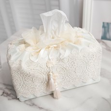 蕾絲典雅面紙套, 奶油