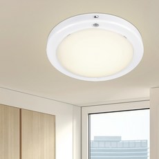 WONHA EL 韓國製 乳白圓形 防潮型感應燈 LED 20W, 1個, 白色 + 暖白光
