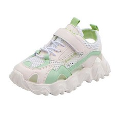 Lulushu 兒童單帶網眼線條運動鞋