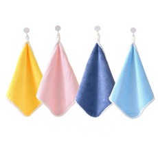 擦手巾廚房毛巾 4件組, 混色(素色款), 1組