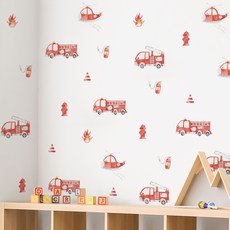 Haeppijeong 感性嬰兒房裝潢重點壁紙裝飾貼紙, 消防車