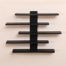 Lala Day 可愛迷你壁掛架, 5層, 黑色