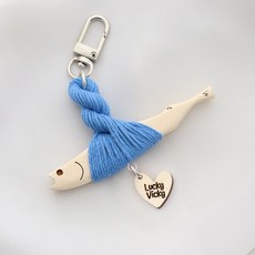 marketuniverse 避邪明太魚 明九 鑰匙圈, 1個, 藍色+基本眼 超級幸運