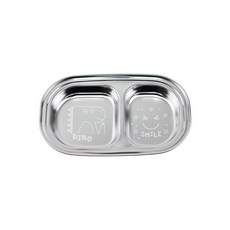 恐龍印花2格不鏽鋼餐盤, 單色, 單品