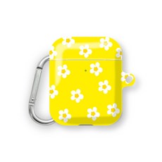 프루그나 앙증꽃송이 에어팟 하드케이스 + 카라비너, 옐로, 1개