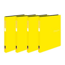 ECO Chungwoon 多色迷你O型圈3孔活頁夾 2cm A4, 黃色的, 4個
