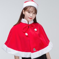 高級聖誕老人披風+帽子組